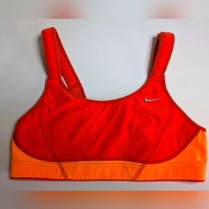 NIKE DRI-FIT Size M Womens Orange Lined Wireless Pull On Racer Back Sport Bra